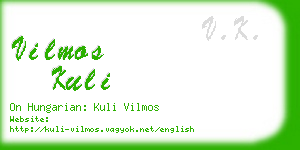 vilmos kuli business card